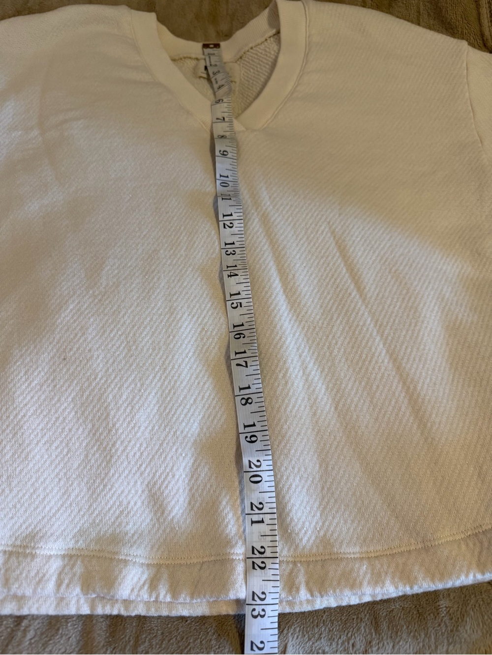Madewell MWL Cream V-Neck Short Sleeve Sweater - Picture 6 of 7